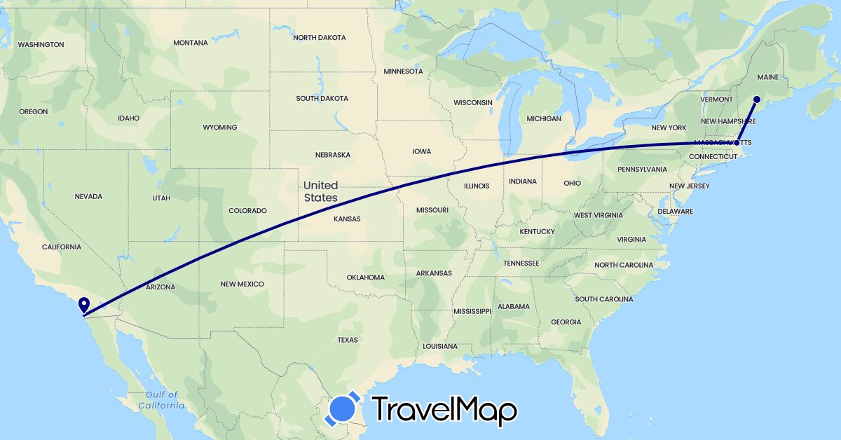 TravelMap itinerary: driving in Russia, United States (Europe, North America)